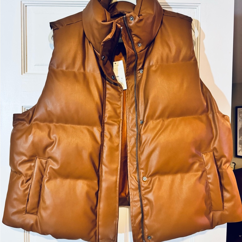 a new day Women's Tan Puffer Vest